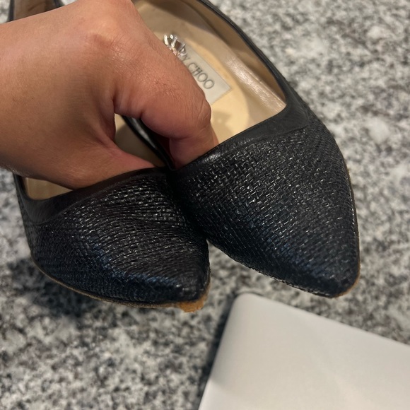 Jimmy Choo London Black Snake Embossed Heels Size 37 - Picture 5 of 13